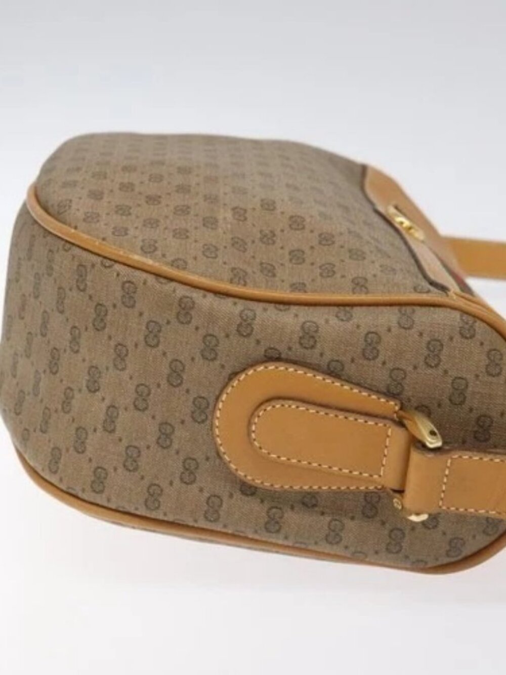 GUCCI Micro GG Supreme Web Sherry Line Bag PVC Brown 001 115 0918 Auth BA352 - Picture 3 of 16